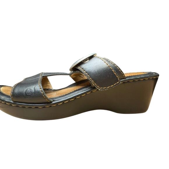"BORN" Women's Open Toe Slip On Sandal SZ 39 (8) Wedge Heel Y2K Cottage Core - Picture 5 of 14